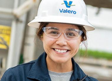 Young female Valero refinery employee