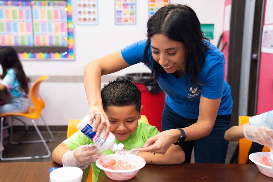 Valero volunteer helping at Boys & Girls Club